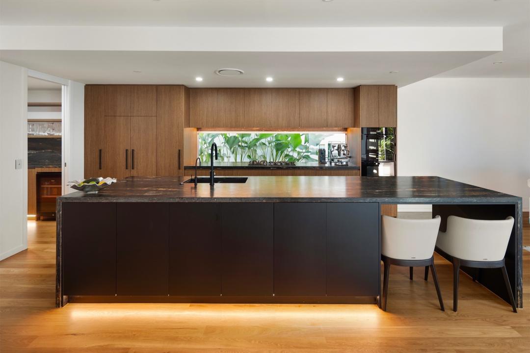 Highgate Hill Residence — TruNatur Spotted Gum joinery and a StyleLite Carbon TruMatte island